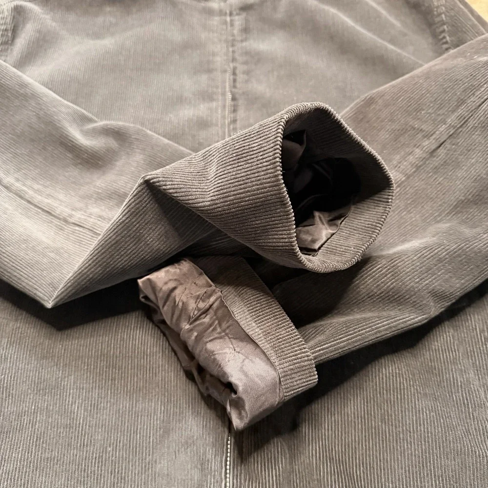 J. Crew Brown Corduroy Bomber Jacket-Coat Lining‎ 100% Cotton SZ L Sleeve Lining